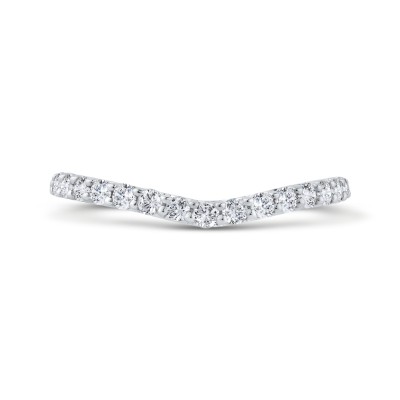 14K White Gold Half Run Diamond Wedding Band