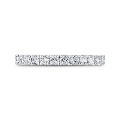 14K White Gold Half Run Diamond Wedding Band