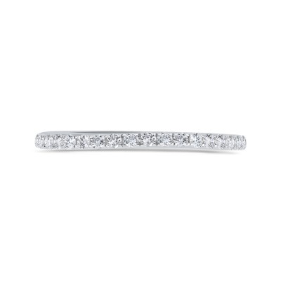 14K White Gold Half Run Diamond Wedding Band