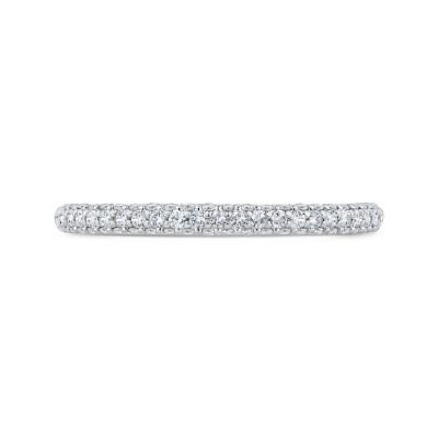 14K White Gold Round Cut Diamond Wedding Band