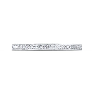 14K White Gold Round Cut Diamond Wedding Band