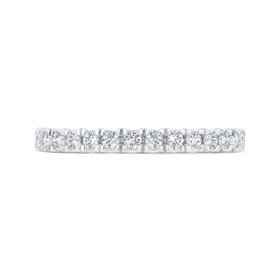 14K White Gold Round Cut Diamond Wedding Band