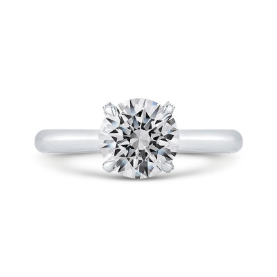 14K White Gold Round Cut Diamond Engagement Ring (Semi-Mount)