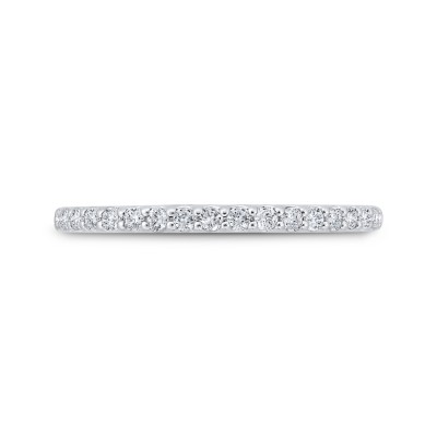14K White Gold Round Cut Diamond Wedding Band
