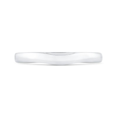 14K White Gold Plain Wedding Band