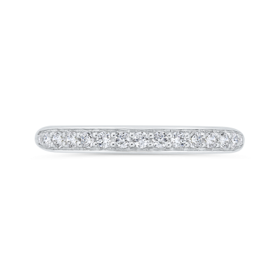 14K White Gold Round Half Run Diamond Wedding Band