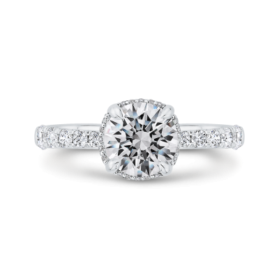 14K White Gold Diamond Engagement Ring (Semi-Mount)