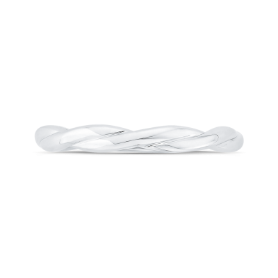 14K White Gold Plain Wedding Band