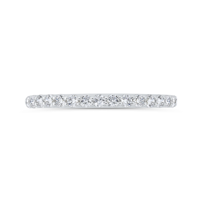 14K White Gold Round Half Run Diamond Wedding Band