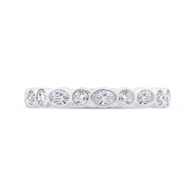 14K White Gold with Oval & Round Diamond Eternity Ring