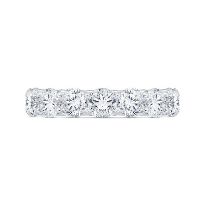 14K White Gold with Round & Princess Diamond Eternity Ring