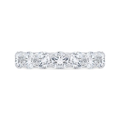 14K White Gold with Round & Princess Diamond Eternity Ring