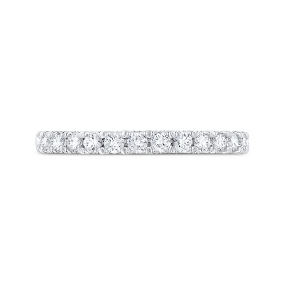 Round Cut Diamond Half-Eternity Wedding Band In 14K White Gold