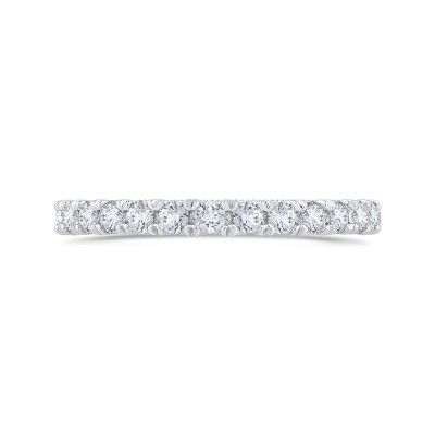 Round Cut Diamond Half-Eternity Wedding Band In 14K White Gold