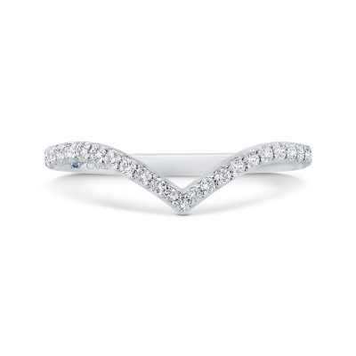 14K White Gold Half Run Diamond Wedding Band