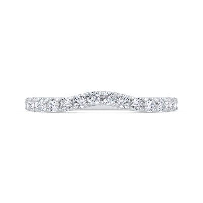 14K White Gold Round Cut Diamond Counter Wedding Band