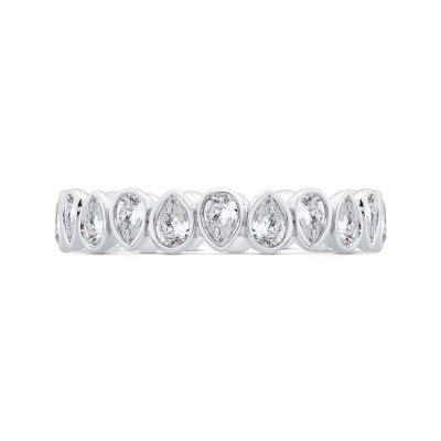 14K White Gold with Pear Diamond Eternity Ring