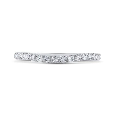 14K White Gold Diamond Wedding Band