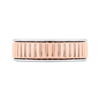 14K Two Tone Gold Men's Band