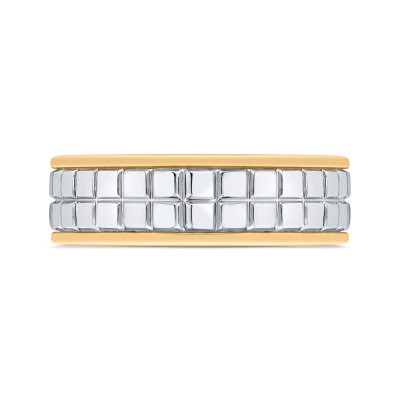 14K Two Tone Gold Men's Band