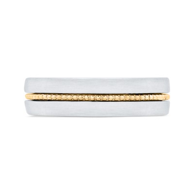 14K Two Tone Gold Men's Band