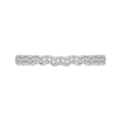 18K White Gold 1/5 Ct Diamond Carizza Wedding band