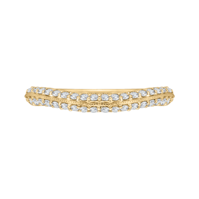 18K Yellow Gold 1/2 Ct Diamond Carizza Wedding Band