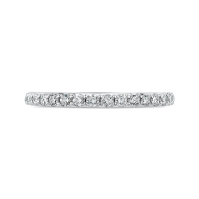 14K White Gold 3/8 Ct Diamond Carizza  Wedding Band