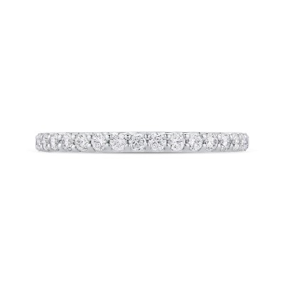 14K White Gold Round Cut Diamond Wedding Band