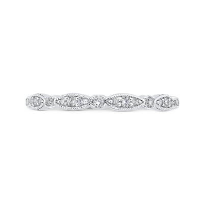 14K White Gold Round Diamond Wedding Band