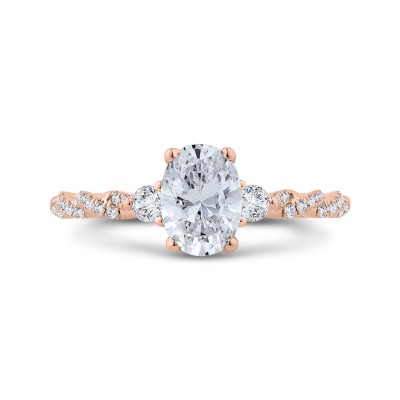 14K Rose Gold Diamond Engagement Ring (Semi-Mount)