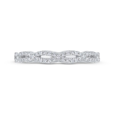 14K White Gold Diamond Wedding Band
