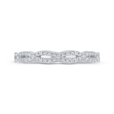 14K White Gold Diamond Wedding Band