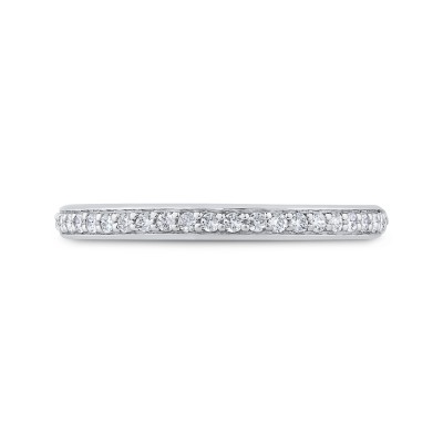 14K White Gold Round Cut Diamond Wedding Band