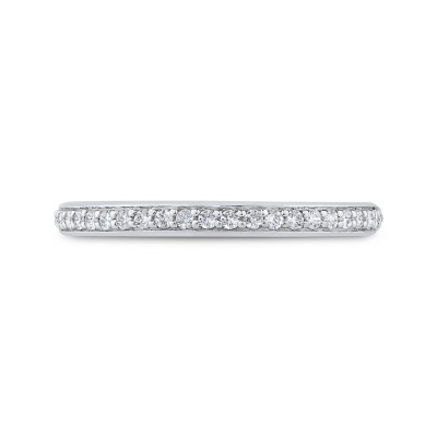 14K White Gold Round Cut Diamond Wedding Band