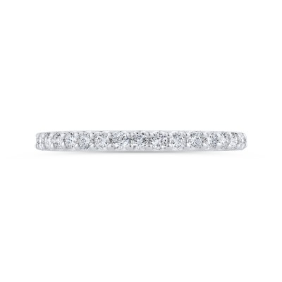 14K White Gold Round Cut Diamond Wedding Band