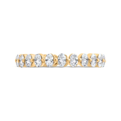 14K Yellow Gold with Oval Diamond Eternity Ring