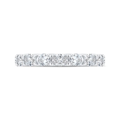 14K White Gold with Oval Diamond Eternity Ring