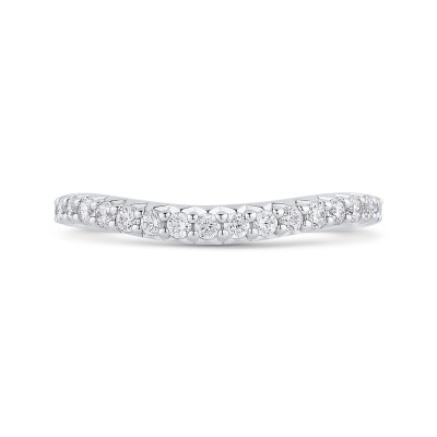 14K White Gold Round Diamond Half-Eternity Wedding Band