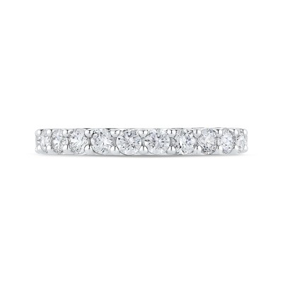 Round Diamond Half-Eternity Wedding Band In 14K White Gold