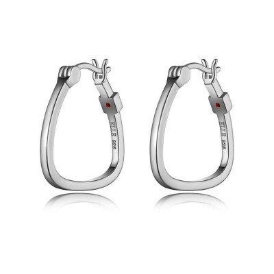 Lady's Silver Sterling Silver Hoops Earrings