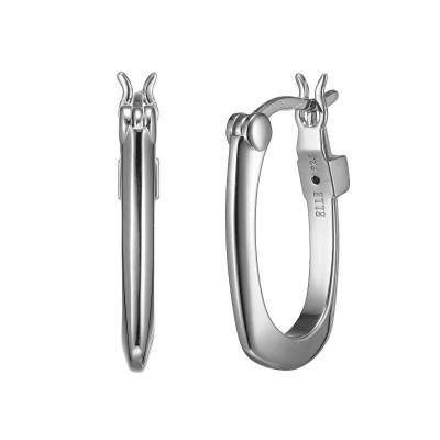 Lady's Silver Polished Sterling Silver Hoops Earrings