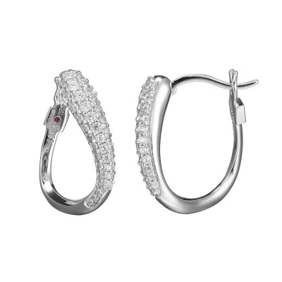 Lady's Silver Sterling Silver Hoops Earrings