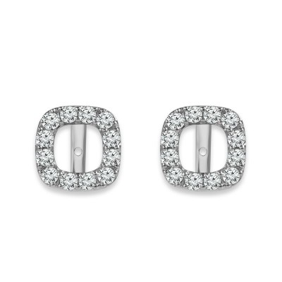 14K White Gold Diamond Earring Jackets