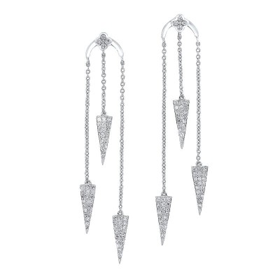 10K White Gold 1/2Ctw  Dangle Earrings