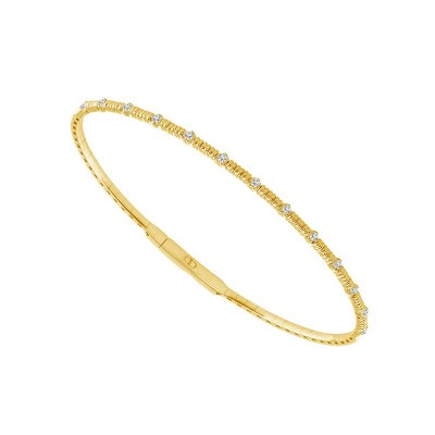 14K Yellow Gold Diamond Cut Flex Bracelet