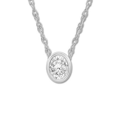 Lady's White 10 Karat Solitaire Pendant