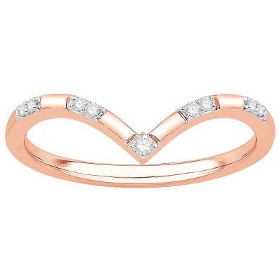 Lady's Rose 10 Karat Curved Wedding Band