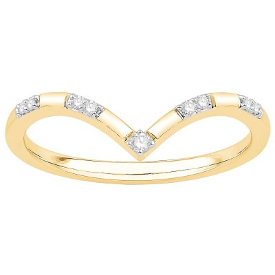 Lady's Yellow 10 Karat Curved Wedding Band