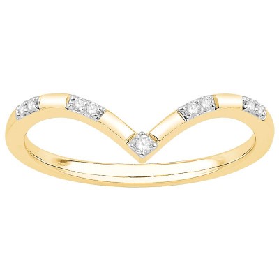 Lady's Yellow 10 Karat Curved Wedding Band